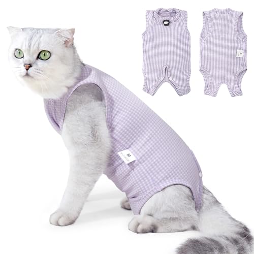 Coppthinktu Katzen-Genesungsanzug, Katzen-Einteiler für Katzen nach Operationen, atmungsaktiver Katzen-Spay-Operations-Genesungsanzug für Bauchwunden, weicher chirurgischer Körperanzug für weibliche von Coppthinktu