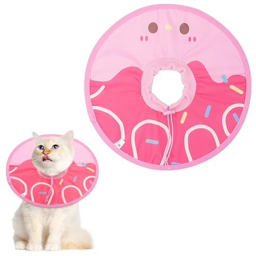 Coppthinktu Katzenkegelhalsband, weich, zur Genesung von Katzen, nach Operationen, wasserdichter Halskegel, leicht, elisabethanisches Halsband für Katzen, Welpen, gegen Lecken von Wunden (Rosa, S) von Coppthinktu