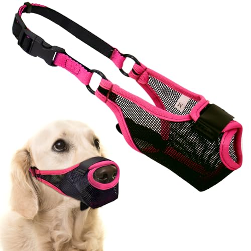 Coppthinktu Maulkorb für Hunde, atmungsaktiver Air-Mesh-Maulkorb für kleine, mittelgroße und große Hunde, weicher Hundemaulkorb zum Beißen, Bellen, Mundabdeckung mit Öffnung vorne, ermöglicht Trinken Coppthinktu Maulkorb für Hunde, atmungsaktiver Air-Mesh-Maulkorb für kleine, mittelgroße und große Hunde, weicher Hundemaulkorb zum Beißen, Bellen, Mundabdeckung mit Öffnung vorne, ermöglicht Trinken von Coppthinktu