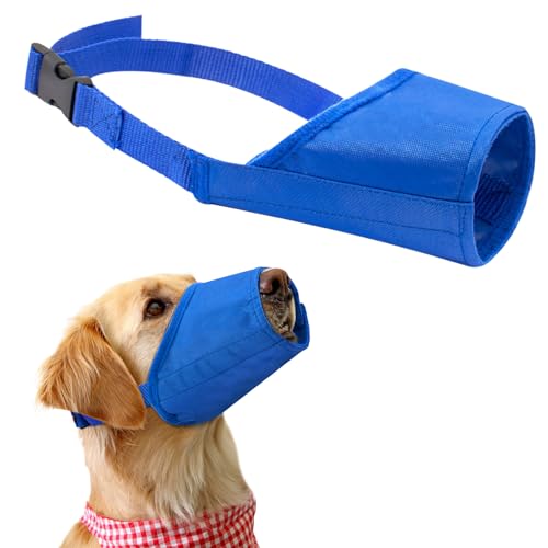 Coppthinktu Maulkorb für kleine, mittelgroße und große Hunde, bellen, beißen, kauen, verstellbarer Mundschutz, blau, groß Coppthinktu Maulkorb für kleine, mittelgroße und große Hunde, bellen, beißen, kauen, verstellbarer Mundschutz, blau, groß von Coppthinktu