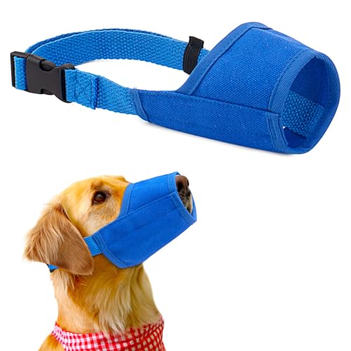 Coppthinktu Maulkorb für kleine, mittelgroße und große Hunde, bellen, beißen, kauen, verstellbarer Mundschutz, blaues Tuch, Größe XS Coppthinktu Maulkorb für kleine, mittelgroße und große Hunde, bellen, beißen, kauen, verstellbarer Mundschutz, blaues Tuch, Größe XS von Coppthinktu