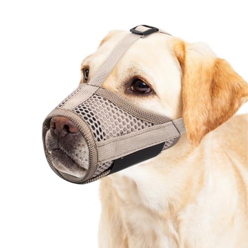 Coppthinktu Netz-Maulkorb für kleine, mittelgroße und große Hunde, atmungsaktiver Hunde-Mundschutz, Maulkorb gegen Beißen, Bellen, verstellbarer Maulkorb für Hunde, Mundabdeckung ermöglicht Hecheln Coppthinktu Netz-Maulkorb für kleine, mittelgroße und große Hunde, atmungsaktiver Hunde-Mundschutz, Maulkorb gegen Beißen, Bellen, verstellbarer Maulkorb für Hunde, Mundabdeckung ermöglicht Hecheln von Coppthinktu