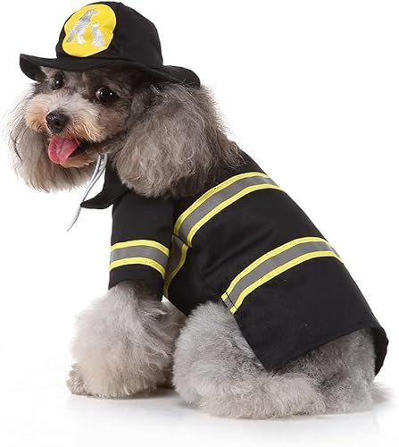 Feuerwehrmann Hundekostüm Halloween Haustier Feuerwehrmann Kostüm Hund Cosplay Kostüm für Welpen Kleine Mittlere Große Hunde Feuerwehrmann Hundekostüm Halloween Haustier Feuerwehrmann Kostüm Hund Cosplay Kostüm für Welpen Kleine Mittlere Große Hunde von Coppthinktu
