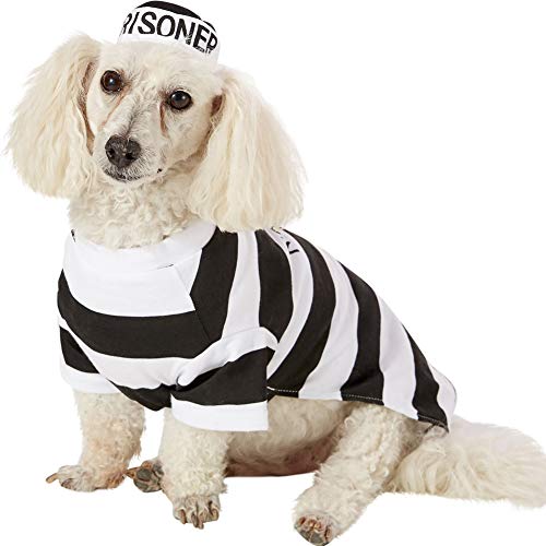 Gefangener Hundekostüm - Hund Halloween Kostüm, Hund Cosplay Kostüm mit Hut für Welpen Kleine Mittlere Große Hunde Besondere Ereignisse Lustige Foto Requisiten Zubehör von Coppthinktu