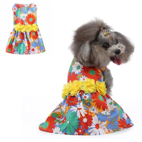 Hundekleid für kleine Haustiere, süße Hundeblume, weibliches Kleid, Welpenkleid, Sommer, Haustier-Prinzessinnenkleid, Katzenbekleidung, Hundekleider für kleine Hunde, Katzen, Mädchen von Coppthinktu