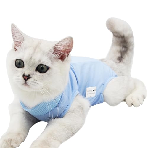 Katzen-Genesungsanzug für Bauchwunden Hautkrankheiten, Katzen-Onesie für Katzen nach der Operation, Katzen-Chirurgie-Genesungsanzug, atmungsaktiv, E-Halsband, alternative chirurgische Spayanzug für von Coppthinktu