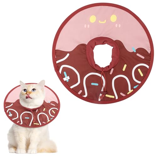 Katzenkegelhalsband, weich, zur Genesung von Katzen, nach Operationen, wasserdicht, leicht, elisabethanisches Halsband für Katzen, Welpen, gegen Lecken von Wunden (Braun, M) von Coppthinktu