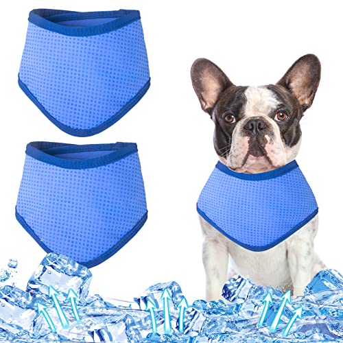 Kühlendes Halstuch für Hunde, kühlendes Halsband, atmungsaktiv, kühlendes Halsband für Hunde, sofortige Kühlung, Bandana, Hunde-Eis-Halstuch, für den Sommer, groß, 2 Stück von Coppthinktu