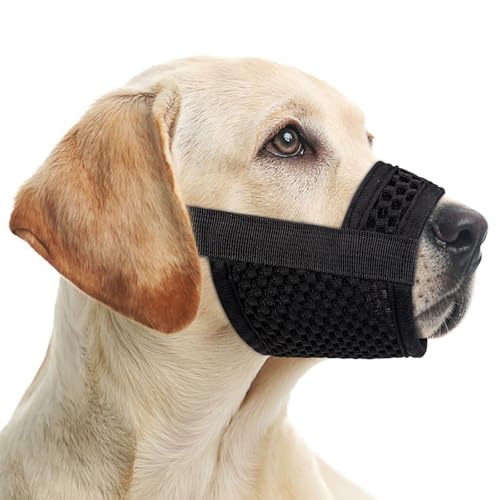 Maulkorb für große, mittelgroße und kleine Hunde, verstellbarer Netzmaulkorb gegen Beißen, Bellen und Kauen von Coppthinktu