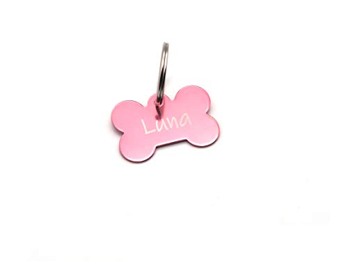 CopterFarm Hundeknochen, Haustier, Hundemarke mit Gravur beidseitig inkl. Schlüsselring | Knochen | Anhänger, ID Tag Hund, Adressschild, Adressmarke, Adressanhänger für Hundehalsband | Pink CopterFarm Hundeknochen, Haustier, Hundemarke mit Gravur beidseitig inkl. Schlüsselring | Knochen | Anhänger, ID Tag Hund, Adressschild, Adressmarke, Adressanhänger für Hundehalsband | Pink von CopterFarm