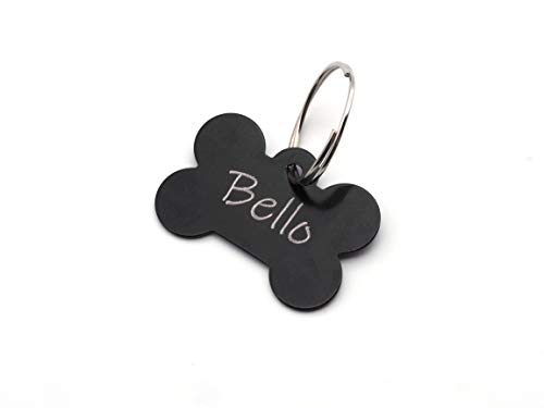 CopterFarm Hundeknochen, Haustier, Hundemarke mit Gravur beidseitig inkl. Schlüsselring | Knochen | Anhänger, ID Tag Hund, Adressschild, Adressmarke, Adressanhänger für Hundehalsband | Schwarz CopterFarm Hundeknochen, Haustier, Hundemarke mit Gravur beidseitig inkl. Schlüsselring | Knochen | Anhänger, ID Tag Hund, Adressschild, Adressmarke, Adressanhänger für Hundehalsband | Schwarz von CopterFarm