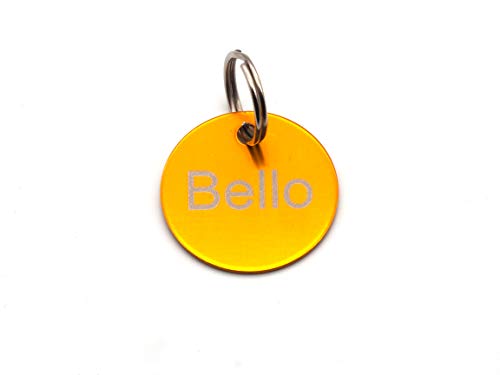 CopterFarm Hundemarke rund mit Gravur auf beiden Seiten - personalisiert | inklusiv Schlüsselring | Anhänger, ID Tag, Adressschild, Adressmarke, Adressanhänger für Hundehalsband | viele Farben | Gold CopterFarm Hundemarke rund mit Gravur auf beiden Seiten - personalisiert | inklusiv Schlüsselring | Anhänger, ID Tag, Adressschild, Adressmarke, Adressanhänger für Hundehalsband | viele Farben | Gold von CopterFarm