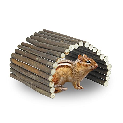 Natur Weidenbrücke Nagerbrücke für Kleintiere, Flexible Holzbrücke Spielzeug und Käfigzubehör, 17x28 cm – Ideale Kletterbrücke für Hamster, Kaninchen, Meerschweinchen und Mäuse von Coradoma