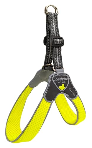 Coralpina Hunde- und Welpengeschirr, italienisches Design, hochwertig, weiches Airmesh, Größe M, Neongelb Coralpina Hunde- und Welpengeschirr, italienisches Design, hochwertig, weiches Airmesh, Größe M, Neongelb von Coralpina