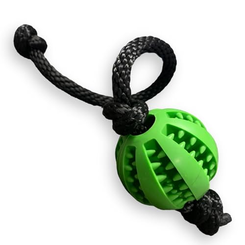 2-in-1 interaktiver Kauball für Hunde mit Seil: sicher, lustig und gesund. Kleine und mittelgroße Hunde (grün) von Cordas Dreams
