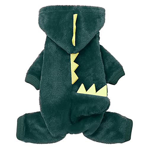 Corlidea Hundekleidung Kleines Haustier Kostüm Halloween Dinosaurier Kostüm Hundekleidung Welpen Outfits Lustige Apperal Hundepullover Softshell (a-Green, XXL) von Corlidea