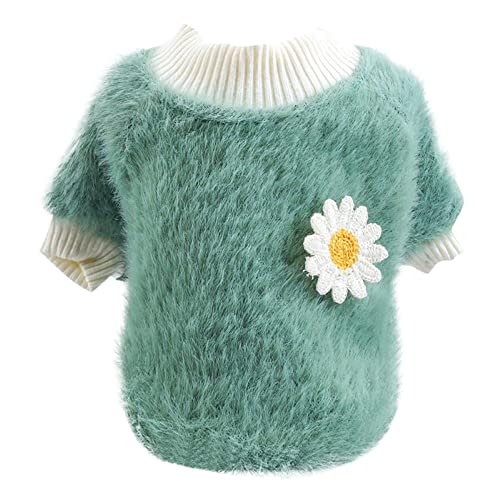 Haustier Hund Mäntel Rundhals Warm Winter Blumen Pullover Fleece Haustier Kleidung Für Kleine Hunde Französische Hündchen Kleidung Chihuahua Kleidung Wintermantel Hundemantel Französische Bulldogge von Corlidea