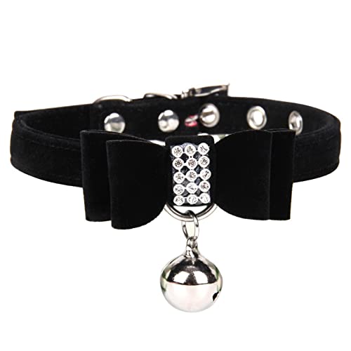 Pet Bone Strass Hundehalsband Diamond Buckle Pet Leine Katzenhalsband Halsband Mit Ausziehbarer Leine (Black b S) von Corlidea