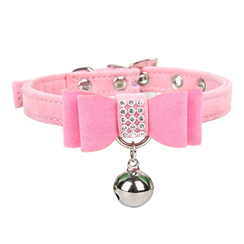 Pet Bone Strass Hundehalsband Diamond Buckle Pet Leine Katzenhalsband Halsband Mit Ausziehbarer Leine (Pink b S) von Corlidea