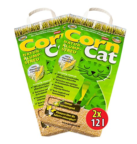 CornCat 2x12l = 24 l Katzenstreu Maisstreu klumpstreu Ökostreu von CornCat