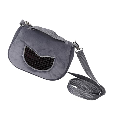 Cornesty Atmungsaktive Graue Flanell-Tragetasche für Hamster, Tragbar, für Kleine Haustiere, Eichhörnchen, Meerschweinchen, Chinchilla (Medium) von Cornesty