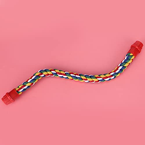Cornesty Bunter Hängender Baumwollseil-Vogelständer, Bequemes Papageienspielzeug, Klettern, Schleifstab, S-Form, Kreis, Umwelt, Haustier, Große, Mittelgroße, Kleine Vögel (M) von Cornesty