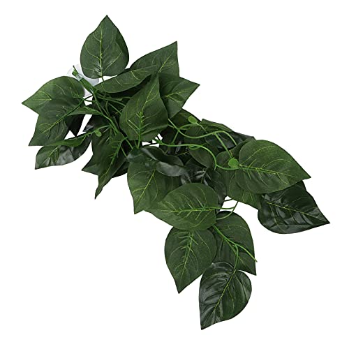 Cornesty Reptilien-Simulationspflanze, Dekorative Landschaftsbau-Rebe, Kletterpflanze, Grünes Rattan für Reptilien-Regenwald-Box (NFF-82 Blattgoldfaden) von Cornesty