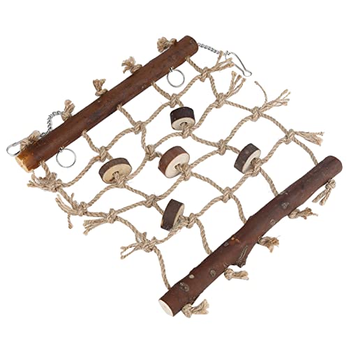 Cornesty Vogel-Papageien-Spielzeug, Hanfseil, Kletterleiter, Vögel, Natürlicher Spaß, Nähspielzeug für Sittich-Papageien von Cornesty