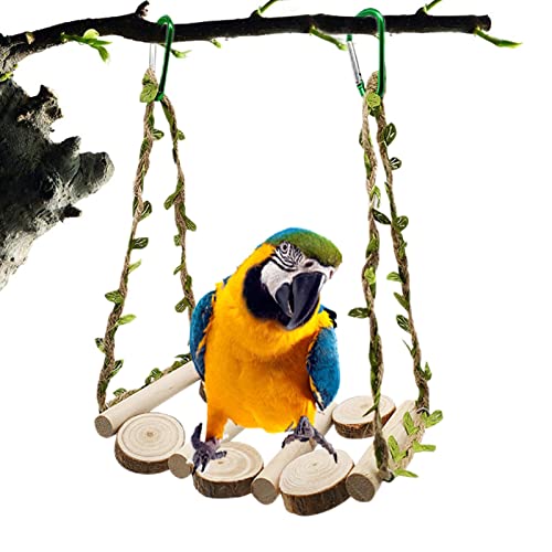 Vogelschaukel aus Holz | Parrot Swing Kauspielzeug,Vogel stehendes Kletterspielzeug für Papageien, Finken, Wellensittiche, Naturholz-Vogelkäfig-Spielzeug Corset von Corset