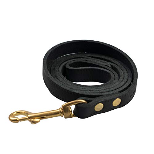 Corspet™ Hundeleine aus Vollnarbenleder mit exklusiven massiven Messingbeschlägen, Weiches Leder, strapazierfähige Hunde Leine Leder für kleine bis große Hunde, handgefertigt in der EU, [120 x 1.6 CM] von Corspet