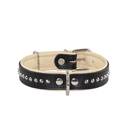 Corspet™ Vollnarbiges Nappaleder Hundehalsband, Breiter und Dicker Hundehalsband, Doppelseitig super weich gepolstert |Handgefertigt in der EU| strapazierfähig für mittelgroße & große Hunde [41-49 CM] von Corspet
