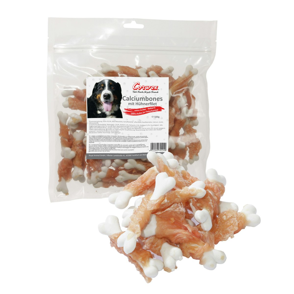 Corwex Calciumbones mit Hühnerfilet Hundesnack von Corwex