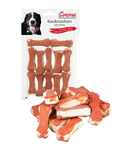 Corwex Hundesnack 12 x 5cm Kauknochen mit Ente (5er Pack) von Corwex