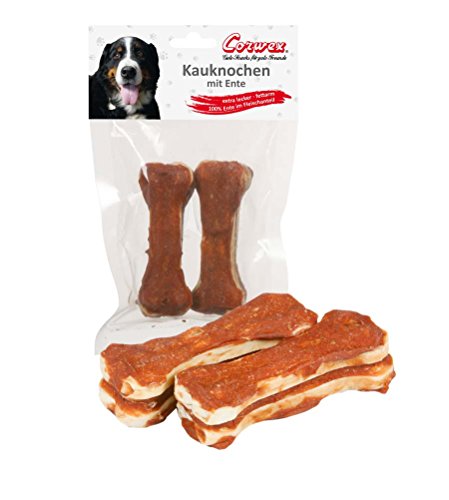 Corwex Hundesnack 2 x 10cm Kauknochen mit Ente (1er Pack) von Corwex