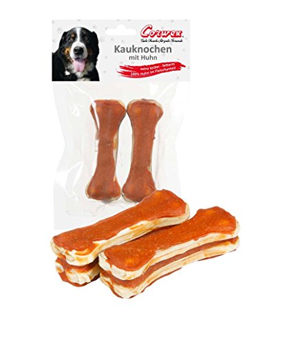 Corwex Hundesnack 2 x 10cm Kauknochen mit Huhn (1er Pack) von Corwex