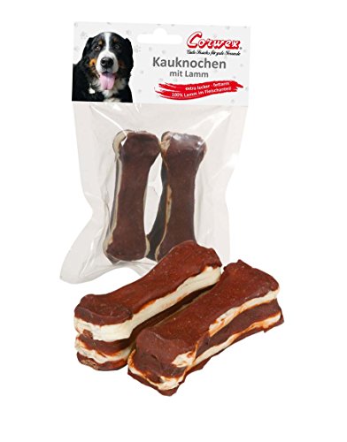 Corwex Hundesnack 2 x 10cm Kauknochen mit Lamm (4er Pack) von Corwex