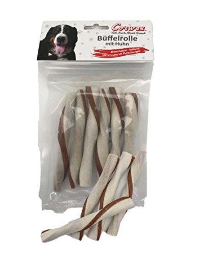 Corwex Hundesnack Büffelrolle mit Huhn (12 x 100 g) von Corwex