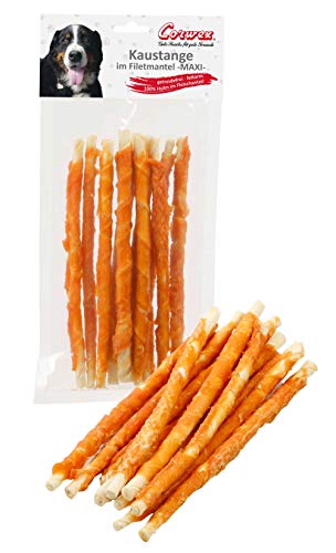 Corwex Kaustange Maxi (4x300g, Huhn) mit Fleisch ummantelt, Getreidefreie, Premium Kausnack für Sensible Hunde von Corwex