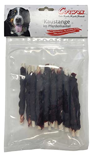 Corwex Kaustange (9x200g, Pferd) mit Fleisch ummantelt, Getreidefreie, Premium Kausnack für Sensible Hunde von Corwex