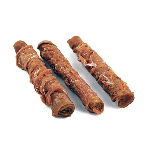 Corwex Kaurolle mit Hühnerbrust ummantelt (150g) 16cm/ø 2–3 cm, dickere Kaustange für längeren Kauspaß, getreidefrei & fettarm, Hundesnack mit 100% Huhn im Fleischanteil von Corwex