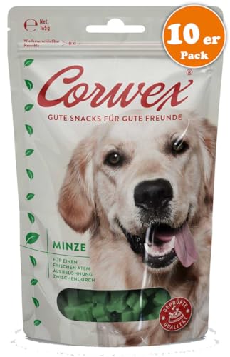 Corwex Hundesnack Soft-Treats | Tranigssnacks | herzhaft softe Hundeleckerli für Training oder als Snack | Für Alle Rassengrößen | für einen rischen Atem | Geflügel mit Minze (Minze, 1x165g) von Corwex