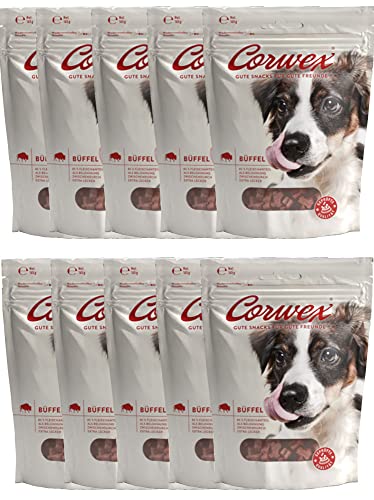 Corwex Hundesnack Soft-Treats | Tranigssnacks | herzhaft softe Hundeleckerli für Training oder als Snack | Für Alle Rassengrößen | glutenfrei & mit hohem Fleischanteil (Büffel, 10 x 165g) von Corwex