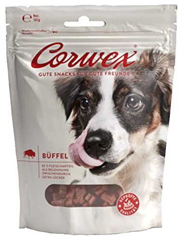 Corwex Soft-Treats (Büffel, 1x165g), Hundesnack - Tranigssnacks, herzhaft softe Hundeleckerli für Training, für alle Rassengrößen, glutenfrei & mit hohem Fleischanteil von Corwex