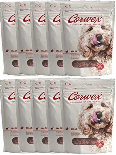 Corwex Hundesnack Soft-Treats | Tranigssnacks | herzhaft softe Hundeleckerli für Training oder als Snack | Für Alle Rassengrößen | glutenfrei & mit hohem Fleischanteil (Kaninchen, 10 x 165g) von Corwex