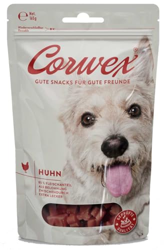Corwex Soft-Treats (Huhn, 1x165g), Hundesnack - Tranigssnacks, herzhaft softe Hundeleckerli für Training, für alle Rassengrößen, glutenfrei & mit hohem Fleischanteil von Corwex