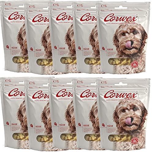 Corwex Soft-Treats (Käse, 10x165g), Hundesnack - Tranigssnacks, herzhaft softe Hundeleckerli für Training, für alle Rassengrößen, glutenfrei - Käse Kartoffelknochen von Corwex