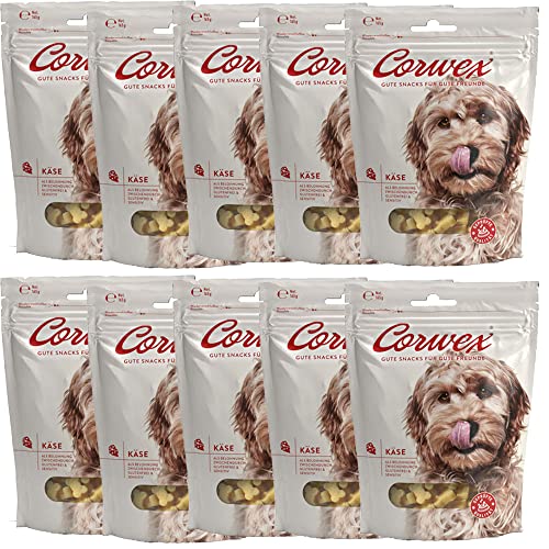 Corwex Hundesnack Soft-Treats | Tranigssnacks | herzhaft softe Hundeleckerli für Training oder als Snack | Für Alle Rassengrößen | Käse Kartoffelknochen (Käse, 10 x 165g) von Corwex