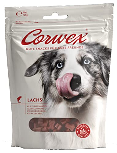 Corwex Hundesnack Soft-Treats | Tranigssnacks | herzhaft softe Hundeleckerli für Training oder als Snack | Für Alle Rassengrößen | glutenfrei & mit hohem Fleischanteil (Lachs, 165g) von Corwex