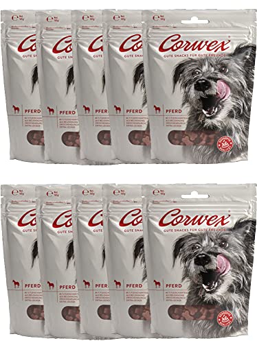 Corwex Soft-Treats (Pferd, 10x165g), Hundesnack - Tranigssnacks, herzhaft softe Hundeleckerli für Training, für alle Rassengrößen, glutenfrei & mit hohem Fleischanteil von Corwex