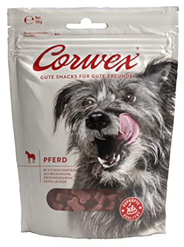 Corwex Soft-Treats (Pferd, 1x165g), Hundesnack - Tranigssnacks, herzhaft softe Hundeleckerli für Training, für alle Rassengrößen, glutenfrei & mit hohem Fleischanteil von Corwex
